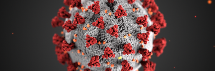 Close-up image of the COVID-19 virus

